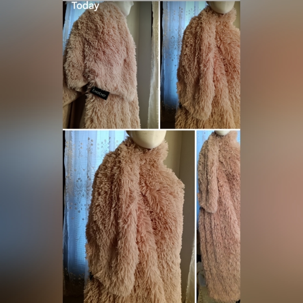 bebe, cozy pink champagne 50 X 60 inch shaggy throw